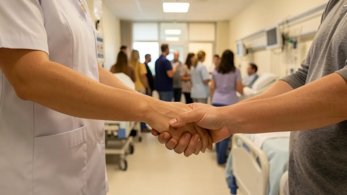 Imagen genérica de personal de enfermería atendiendo a un paciente en un hospital.