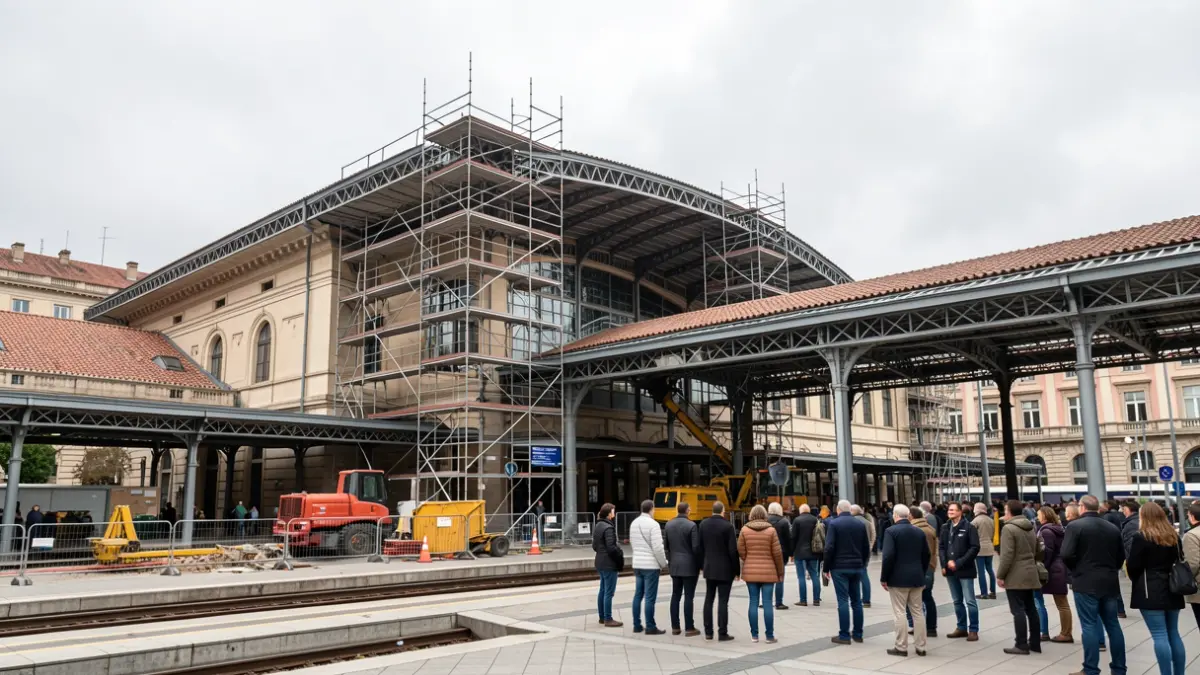 Imagen genérica de una estación de tren en Madrid con obras de renovación.