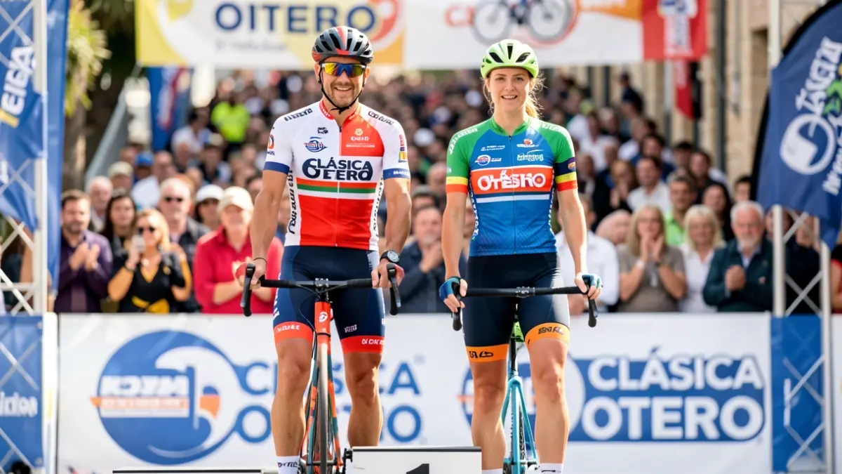 Imagen de homenaje a ciclistas en la Clásica Otero.